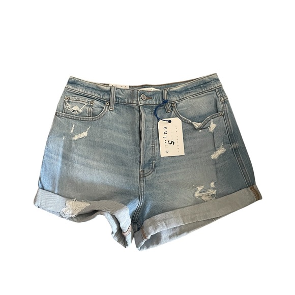 eunina Pants - Eunina Olivia Ultra High Rise Mom Denim Shorts
